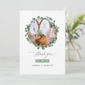 Waterverf Forest Greenery Eucalyptus Wedding Bedankkaart (Staand voorkant)