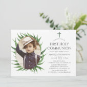 Waterverf Forest Greenery First Heilige Communie Kaart (Staand voorkant)
