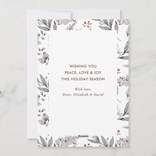 Waterverf Forest Greenery-fotokerstkaarten Feestdagenkaart (Achterkant)