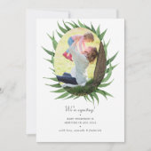 Waterverf Forest Greenery Fotozwangerschap Aankondiging (Voorkant)