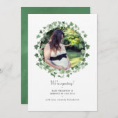 Waterverf Forest Greenery Fotozwangerschap Aankondiging (Voorkant / Achterkant)