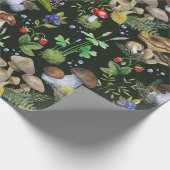 Waterverf Forest Greenery Mushrooms Berries Herfst Cadeaupapier (Hoek)