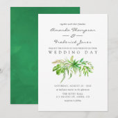 Waterverf Forest Greenery Wedding Invitation Kaart (Voorkant / Achterkant)