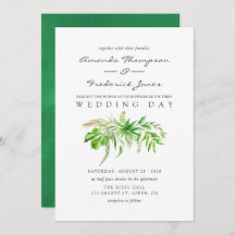 Waterverf Forest Greenery Wedding Invitation
