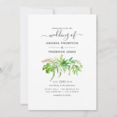Waterverf Forest Greenery Wedding Kaart (Voorkant)