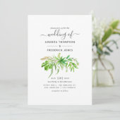 Waterverf Forest Greenery Wedding Kaart (Staand voorkant)