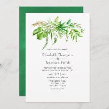 Waterverf Forest Greenery Wedding