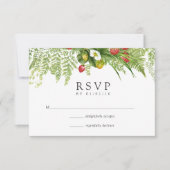 Waterverf Forest Greenery Wedding RSVP Kaartje (Voorkant)