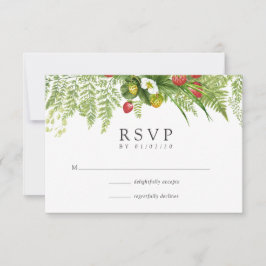 Waterverf Forest Greenery Wedding RSVP Kaartje
