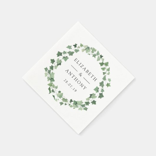 Waterverf Forest Greenery Wedding Servet (Hoek)