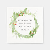 Waterverf Forest Greenery Wedding Servet (Voorkant)