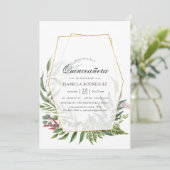 Waterverf Forest Herbarium Geometric Quinceañera Kaart (Staand voorkant)