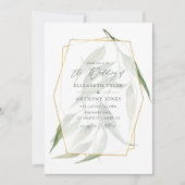 Waterverf Forest Herbarium Geometric Wedding Kaart (Voorkant)