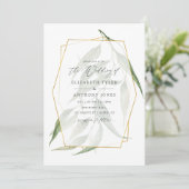 Waterverf Forest Herbarium Geometric Wedding Kaart (Staand voorkant)