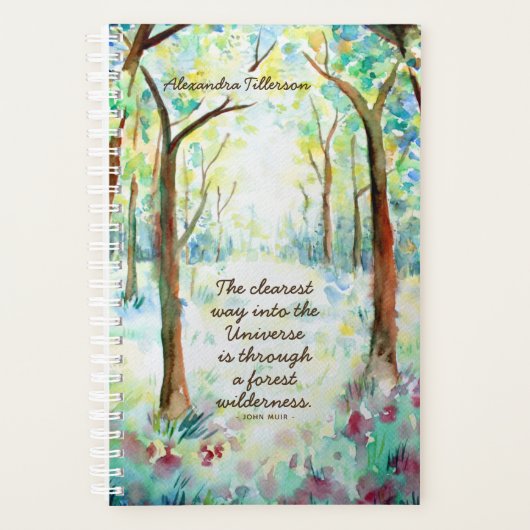 Waterverf Forest Inspirerend Quote Day Planner (Voorkant)