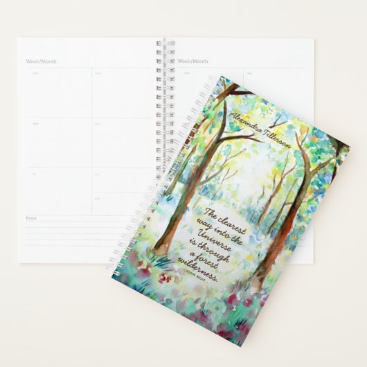 Waterverf Forest Inspirerend Quote Day Planner (Display)