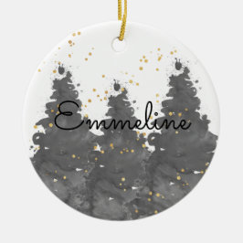 Waterverf Forest Keramisch Ornament