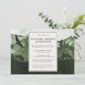 Waterverf Forest Memorial Funeral Announement Kaart (Staand voorkant)