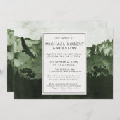 Waterverf Forest Memorial Funeral Announement Kaart (Voorkant / Achterkant)