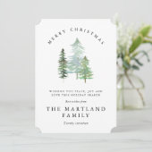 WATERVERF FOREST-MERRY CHRISTMAS FEESTDAGENKAART (Staand voorkant)