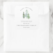 WATERVERF FOREST-MERRY CHRISTMAS VIERKANTE STICKER (Tas)