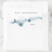 Waterverf Forest Minimum gepersonaliseerd Rechthoekige Sticker (Tas)