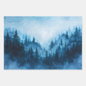 Waterverf Forest mistige dennenbomen ontvlechting Inpakpapier Vel (Voorkant 3)