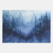 Waterverf Forest mistige dennenbomen ontvlechting Inpakpapier Vel (Voorkant 2)