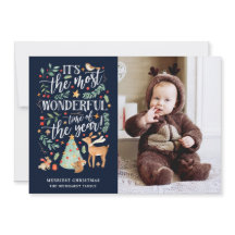 Waterverf Forest most Wonderful Time Navy Foto