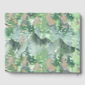 Waterverf Forest Mountain Cabin Gastenboek (Achterkant)