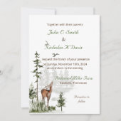 Waterverf Forest Mountain Wedding Invitation Kaart (Voorkant)