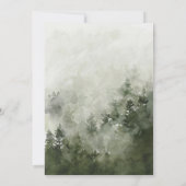 Waterverf Forest Mountain Wedding Invitation Kaart (Achterkant)