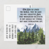 Waterverf Forest Mountains John 3 16 Scripture Briefkaart (Voorkant / Achterkant)