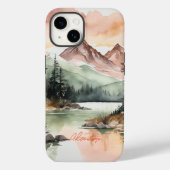Waterverf Forest Mountains Natuur Case-Mate iPhone Case (Achterkant)
