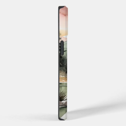 Waterverf Forest Mountains Natuur Case-Mate iPhone Case (Achterkant / Rechts)