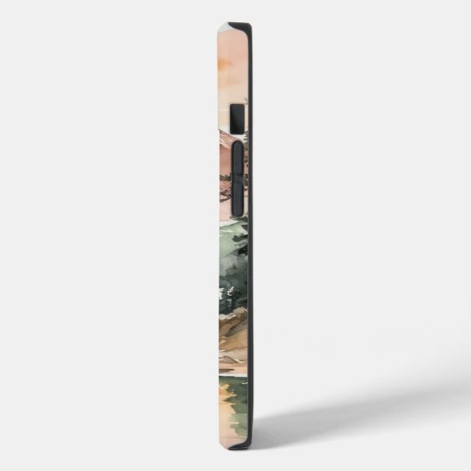 Waterverf Forest Mountains Natuur Case-Mate iPhone Case (Achterkant / Links)