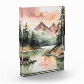 Waterverf Forest Mountains Natuur Fotoblokken (Links)