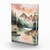 Waterverf Forest Mountains Natuur Fotoblokken (Rechts)