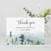 Waterverf Forest Outdoor bruiloft dank u Kaart (Staand voorkant)