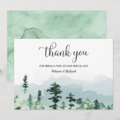 Waterverf Forest Outdoor bruiloft dank u Kaart (Voorkant / Achterkant)