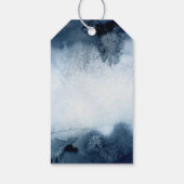 Waterverf Forest Owl Joy Kerstblauw sneeuw Cadeaulabel (Achterkant)