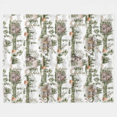 Waterverf Forest Pattern Fleece Deken (Voorkant (Horizontaal))