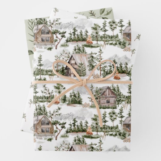 Waterverf Forest Pattern Inpakpapier Vel (In situ)