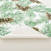 Waterverf Forest Pine Needles Cones Trees Natuur Sherpa Deken (3/4)