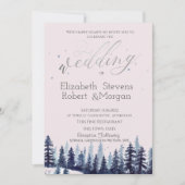 Waterverf Forest Pine Trees Wedding Kaart (Voorkant)