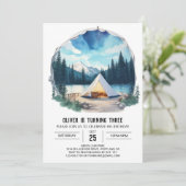 Waterverf Forest Retreat Verjaardag Kaart (Staand voorkant)