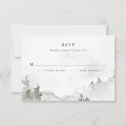 Waterverf Forest RSVP Kaartje (Voorkant)