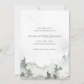 Waterverf Forest Save The Date (Voorkant)