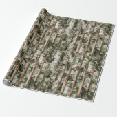Waterverf Forest Tree Wrapping Paper Cadeaupapier (Uitgerold)