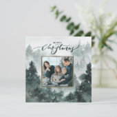 Waterverf Forest | Vroegere kerstfoto (Staand voorkant)